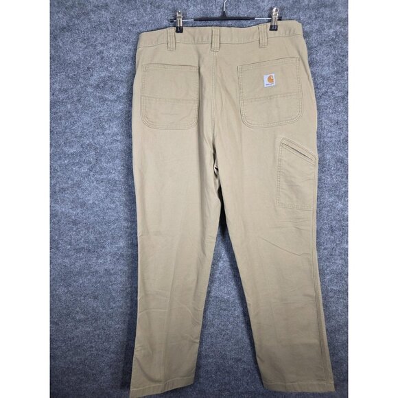 Carhartt Pants Mens 38x34 Tan Rugged Flex Relaxed Fit Canvas Work Carpenter - Picture 9 of 10